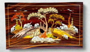 Handcrafted Rosewood Inlay Wall Panel – Rectangular Design 14*24 Inch Without Frame