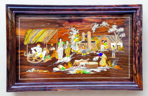 GI Tagged Rosewood Inlay Wall Panel – Rectangular Framed 17*27 Inch