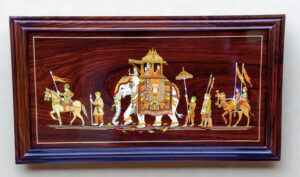 GI Tagged Rosewood Inlay Wall Panel – Rectangular Framed 18*33 Inch