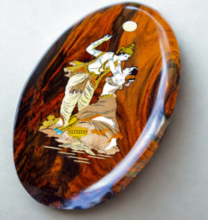 Rosewood Mysore Inlay Wall panel 8*16 Inch Oval Shape