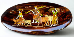 Rosewood Mysore Inlay Wall panel 9*18 Inch Oval Shape