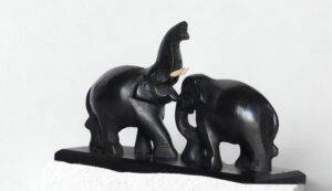 Hand carved rosewood elephant sculpture
