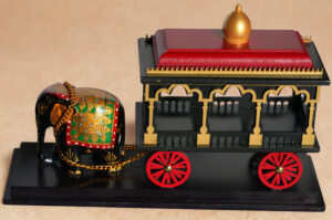 Mysore Dasara Rosewood Elephant Cart Miniature