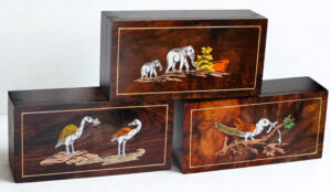 Handcrafted Mysore Rosewood Inlay Jewellery Box 5*9 Inch