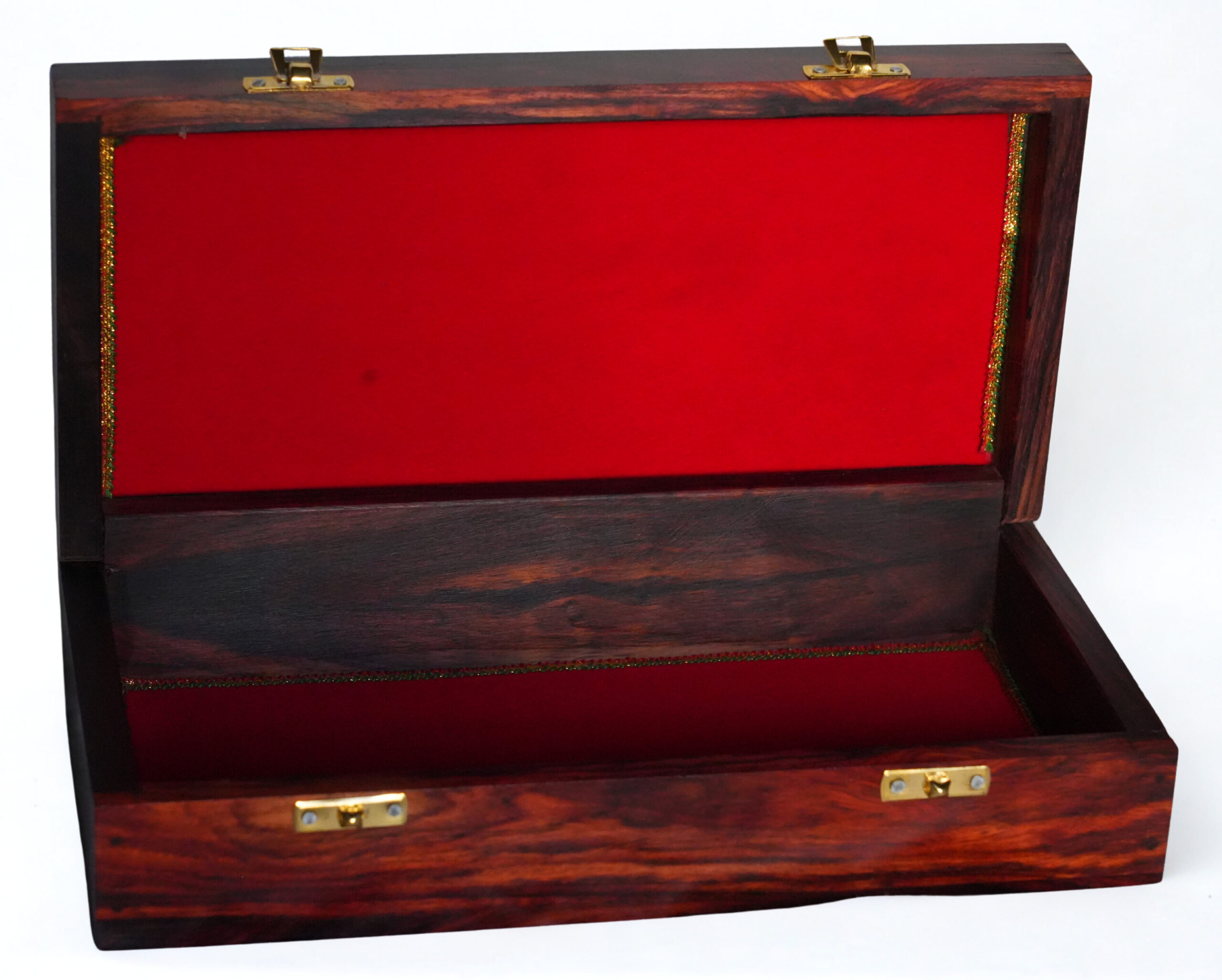 Rose Wood Jewel Box Mid Size 6 x 12 Handcrafted Mysore Rosewood Inlay Jewellery Box 6*12 Inch - Image 3