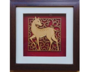 Veneer Wood Art wall Hanging 8"x8" Deer.