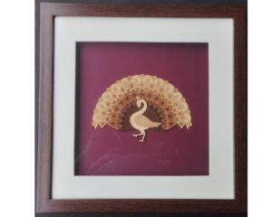 Veneer peacock design Wall hang 12*12 Peacock