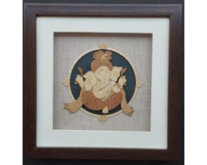 Veneer art wall Hanging Shree Ganesh 10" x 10"