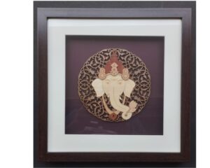 Veneer Art Wall hanging Shree Ganesh 12" x 12"
