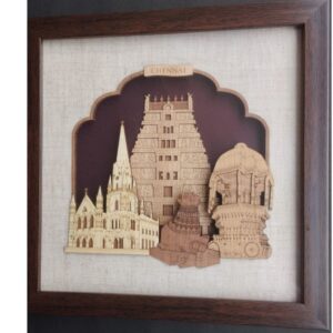 3d wooden hyderabad monuments wall art — charminar, golconda fort & buddha statue. best hyderabad souvenir & heritage gift. ships pan india.