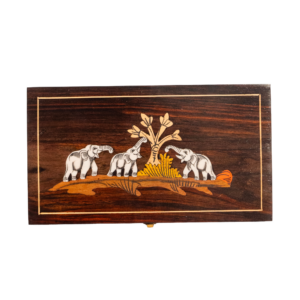 handcrafted rosewood inlay jewelry box 5x9 – premium wooden gift box (4 designs)