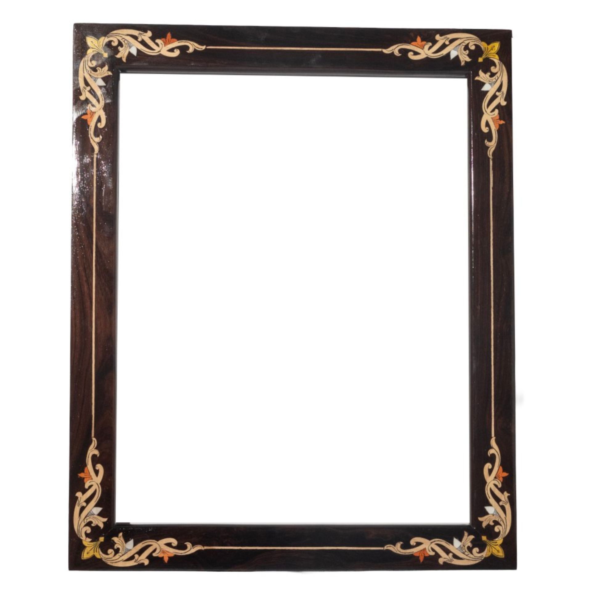 handcrafted rosewood inlay photo frame 15x21 β floral wooden wall decor frame handcrafted rosewood inlay photo frame 15x21 β floral wooden wall decor frame