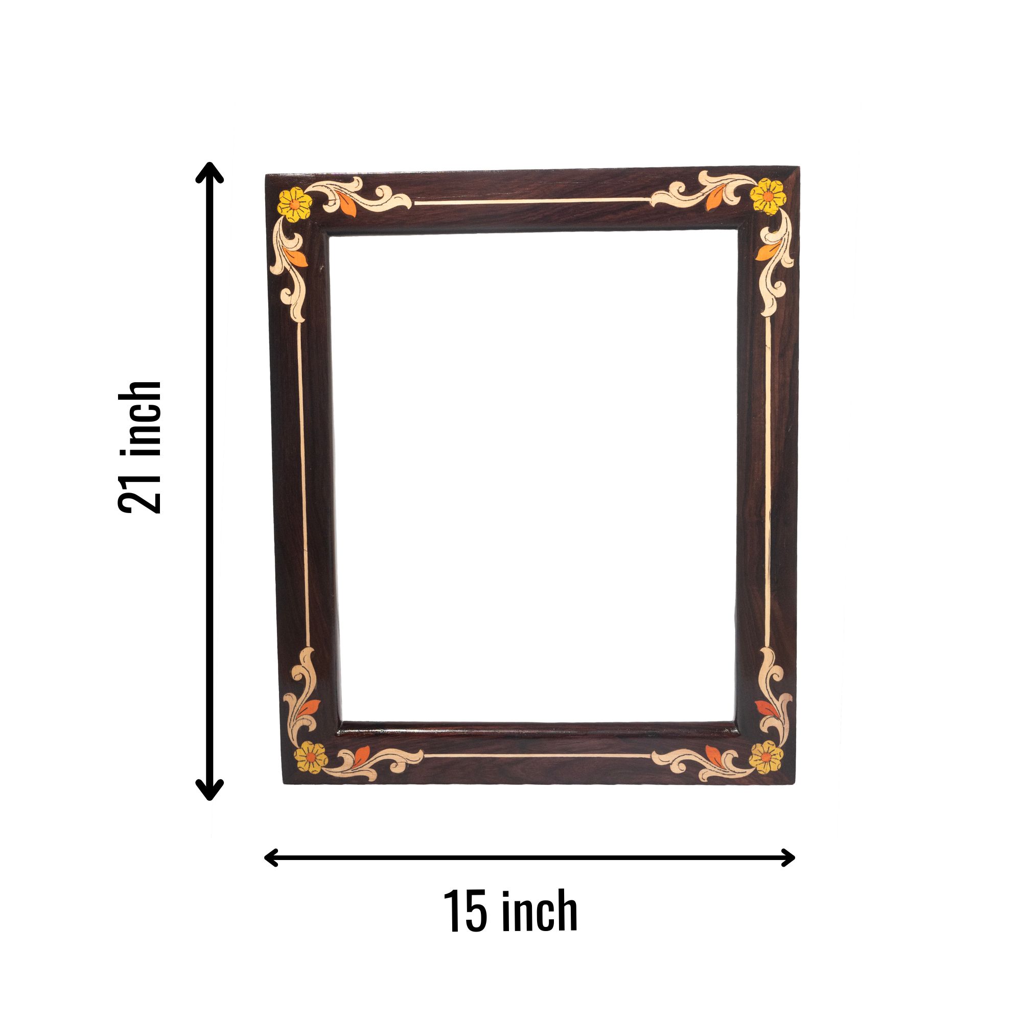 handcrafted rosewood inlay photo frame 15x21 β floral wooden wall decor frame handcrafted rosewood inlay photo frame 15x21 β floral wooden wall decor frame
