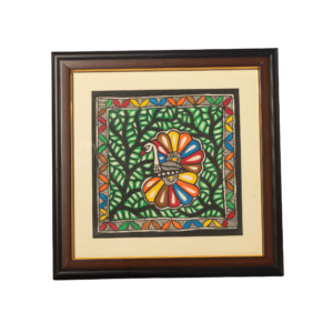 handmade madhubani peacock painting – traditional indian folk art wall decor