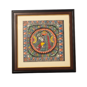 handmade madhubani woman painting – traditional indian folk art wall decor